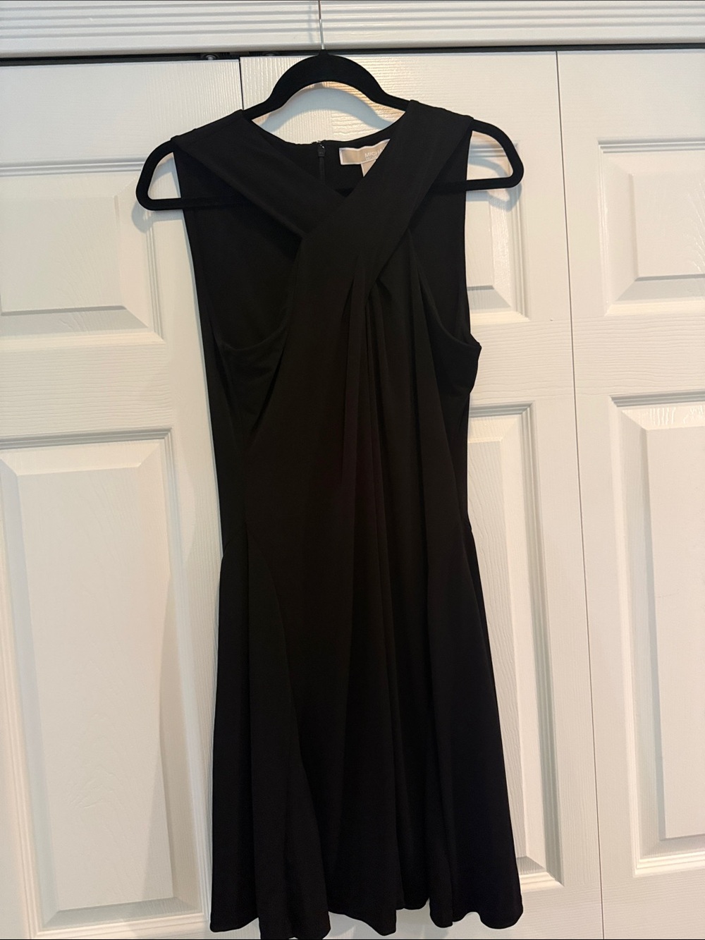 Michael Kors Black Sleeveless Draped Mini Dresss size 12 ..nwt